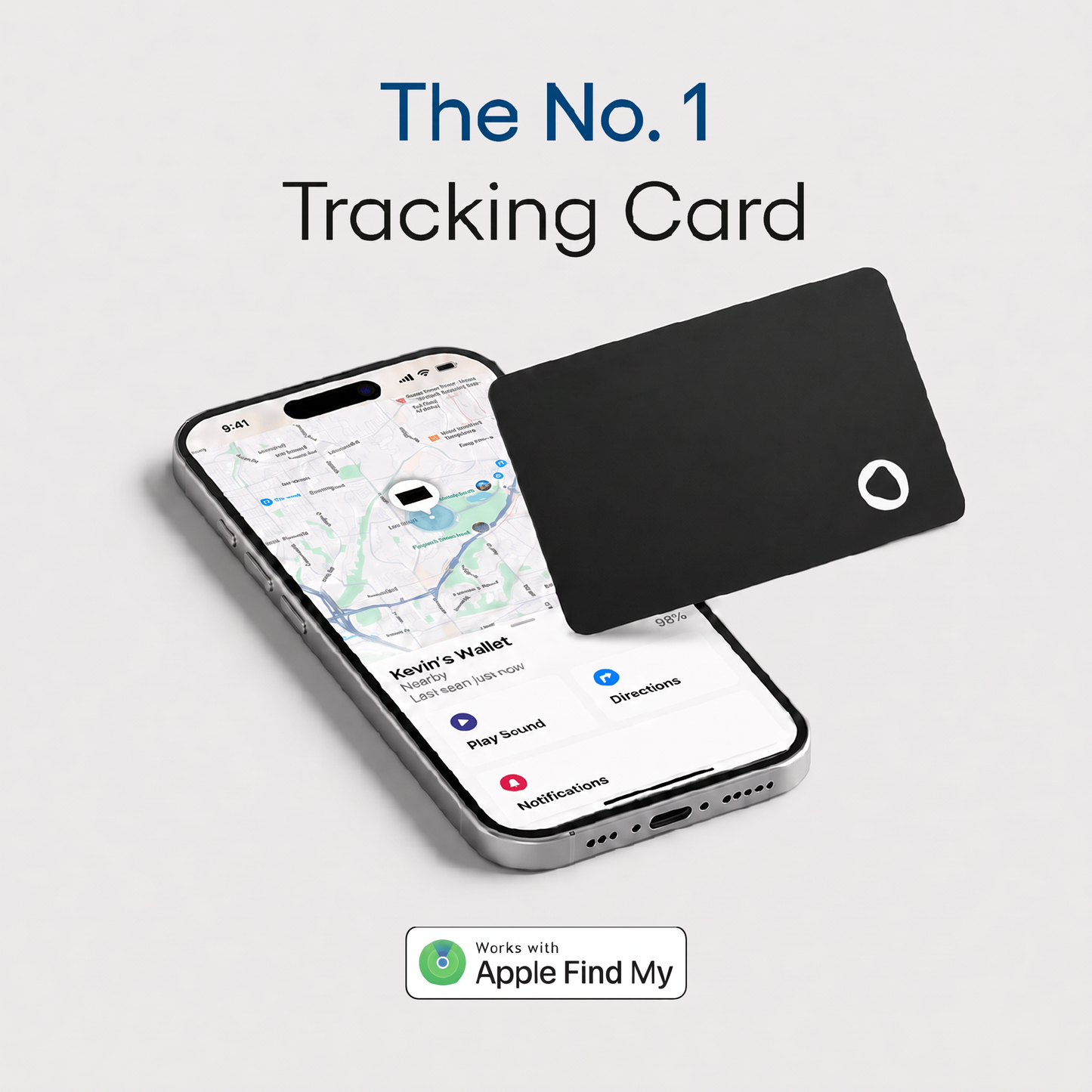 Tracking card with phone map